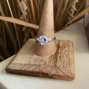 Sterling Silver CZ Engagement Ring Size 10